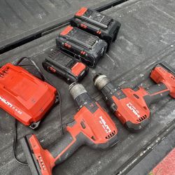 Hilti Drills, Charger And Batteries 