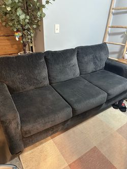 Lightly used grey couch in good condition; comfy plush 3 cushion