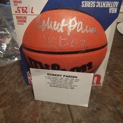 Robert Parish Autographed Basketball New