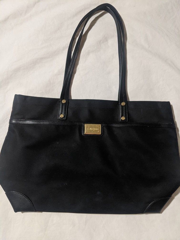 Calvin Klein Tannya Black Nylon Tote Shoulder Bag Handbag