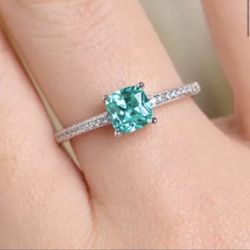 Paraiba Tourmaline Ring S925 Sz 7 & 8