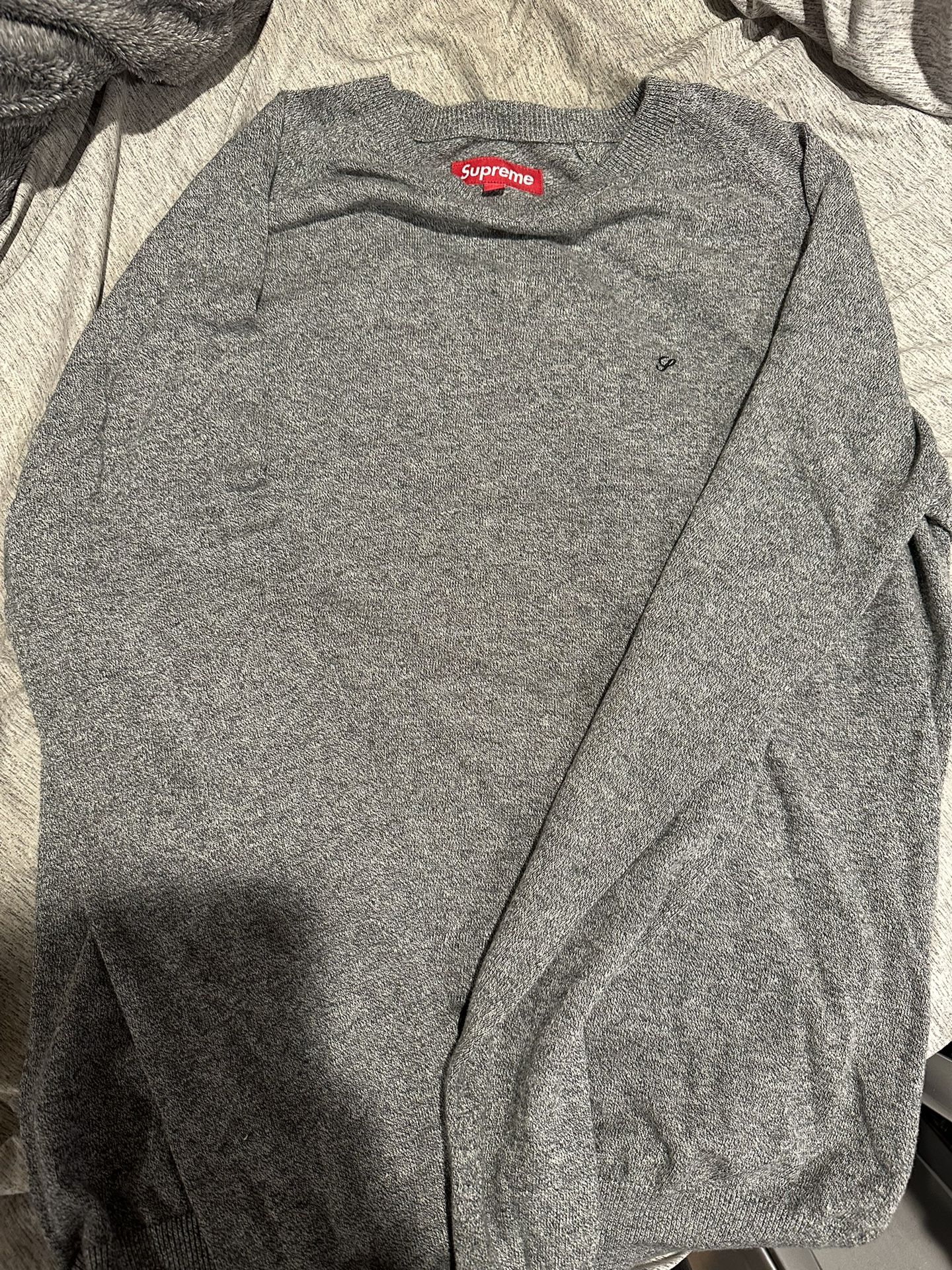 Supreme Small S Grey Crewneck Sweater- Size M