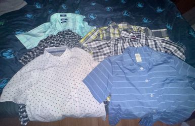 Boys Button Up Short Sleeve T Shirts With Collar