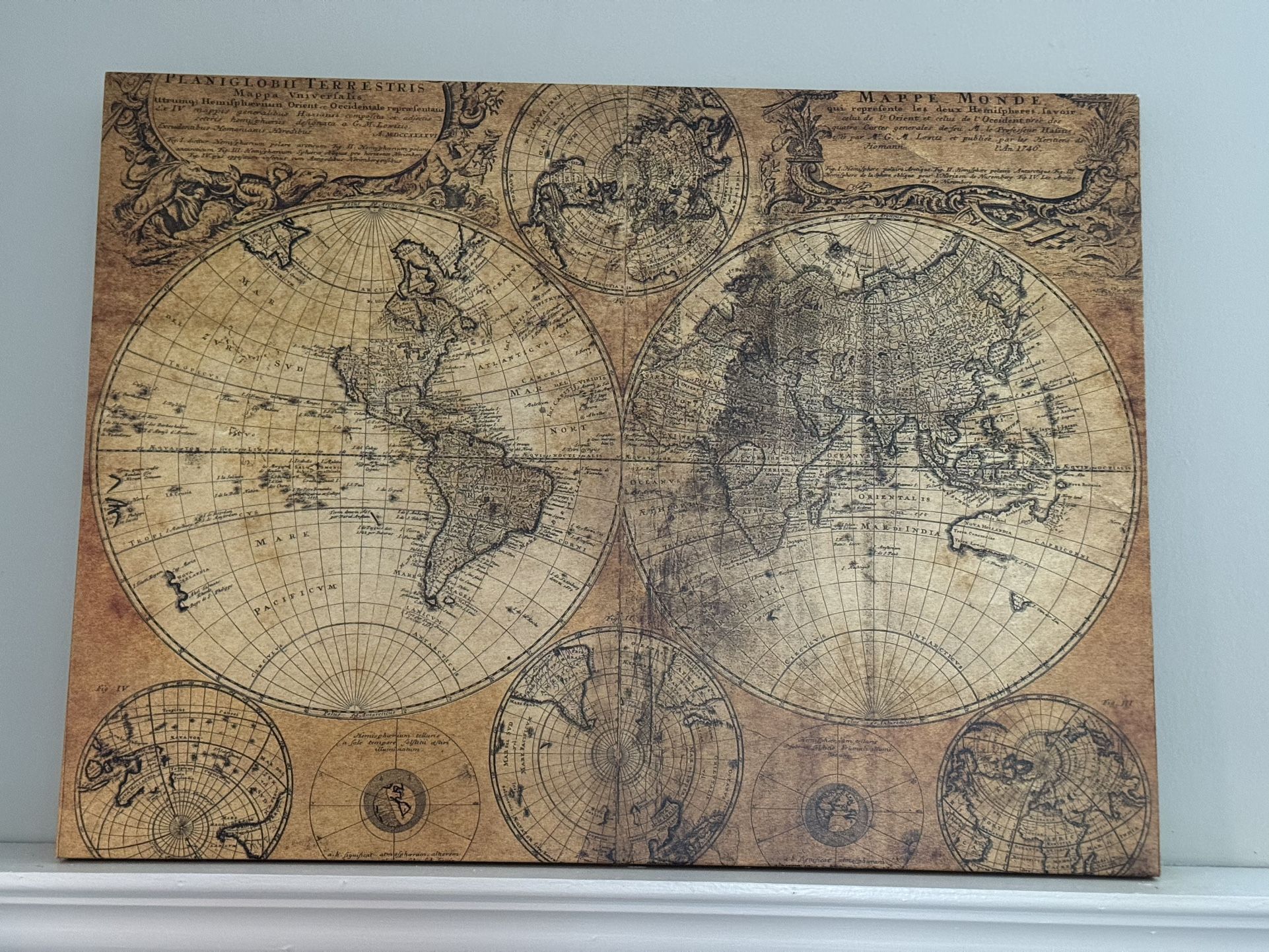 Old World Map Canvas