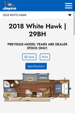 2018 Jayco White Hawk 29BH