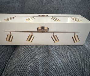 Globe Electric Pratt 4-Light Track Lighting, Matte Brass, Gold