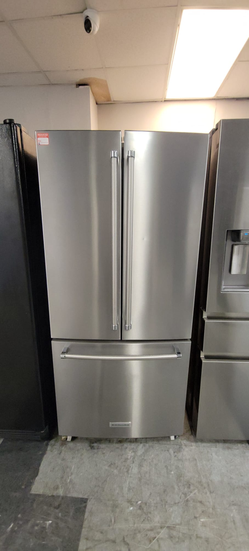 KitchenAid French Door Fridge – Stainless, Ice Maker, Bottom Freezer