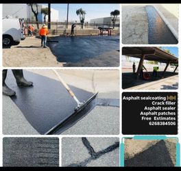 Asphalt sealcoating