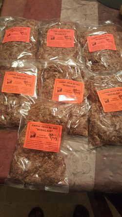 Carne seca de res a 15 la bolsa