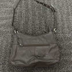 Stone & Co Genuine Leather Shoulder Purse Bag With Adjustable Strap Dark Brown