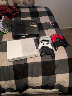 2 Xbox 1's and 18 games and 5 controllers
