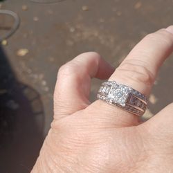 Natural Diamond Ring Size 10  10 K Ring 