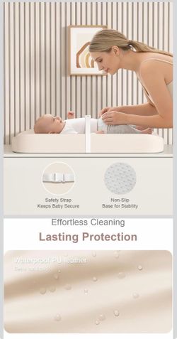 WHITE VEGAN LEATHER BABY CHANGING PAD