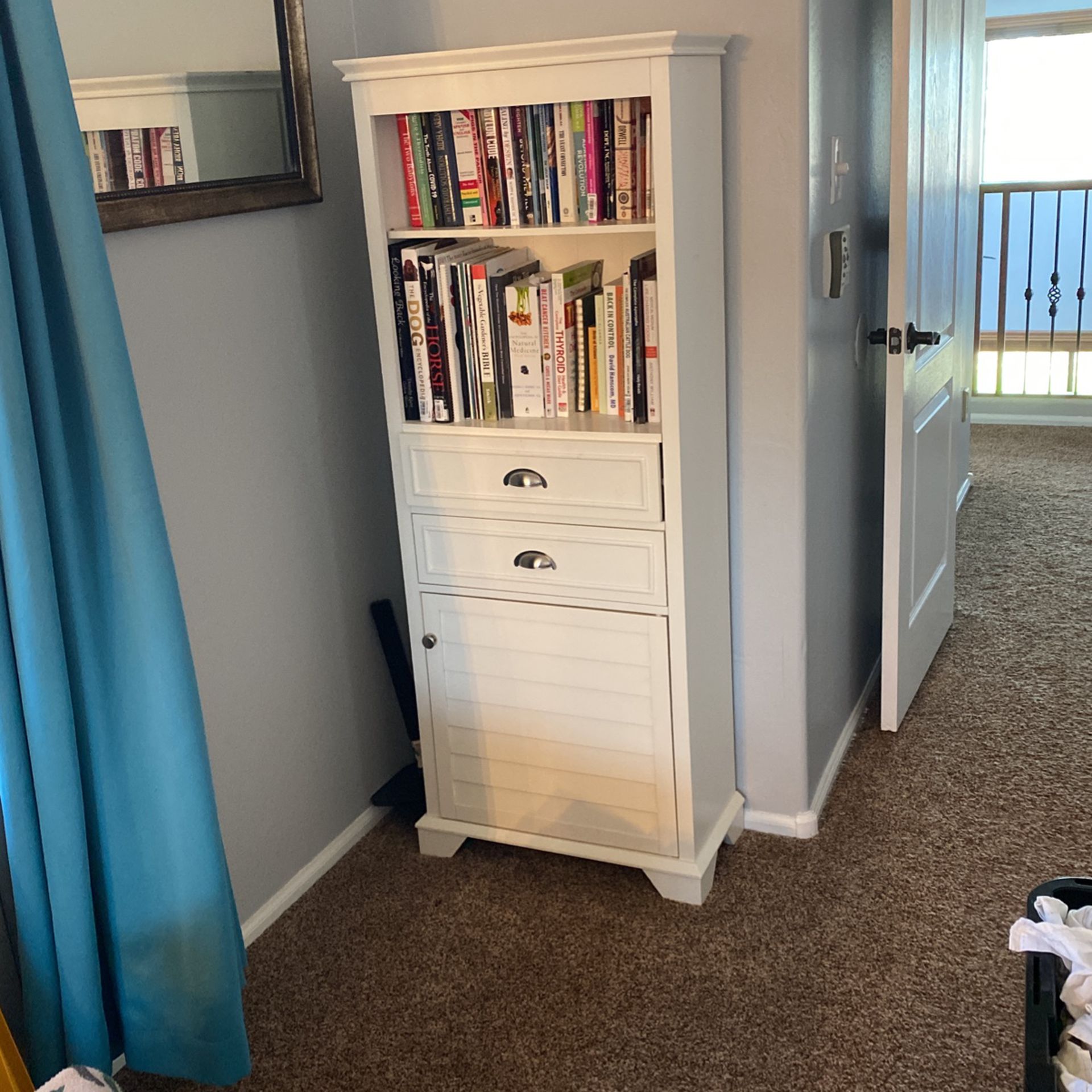 Tall Cream Bookshelf/Craft Storage