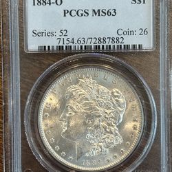 1884-O Morgan Silver Dollar PCGS MS63 – Certified BU