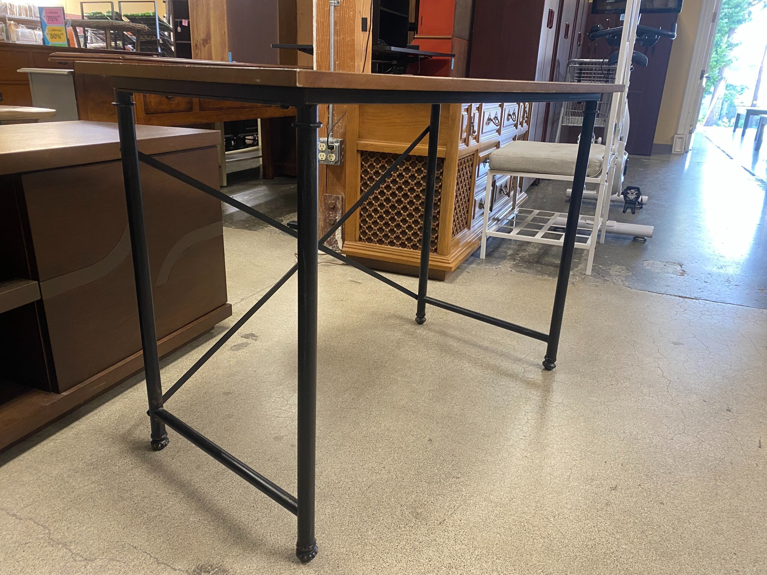 Industrial Style Desk w/ Multi Wood Top