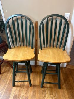 Vintage Mill Stores Solid Hardwood 29" Swivel Barstools - Windsor Back (Pair)