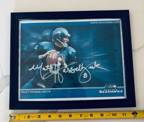 Seattle Seahawks Matt Hasselbeck signed and framed.