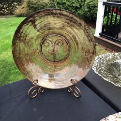 Gold Glass Plate w/Stand