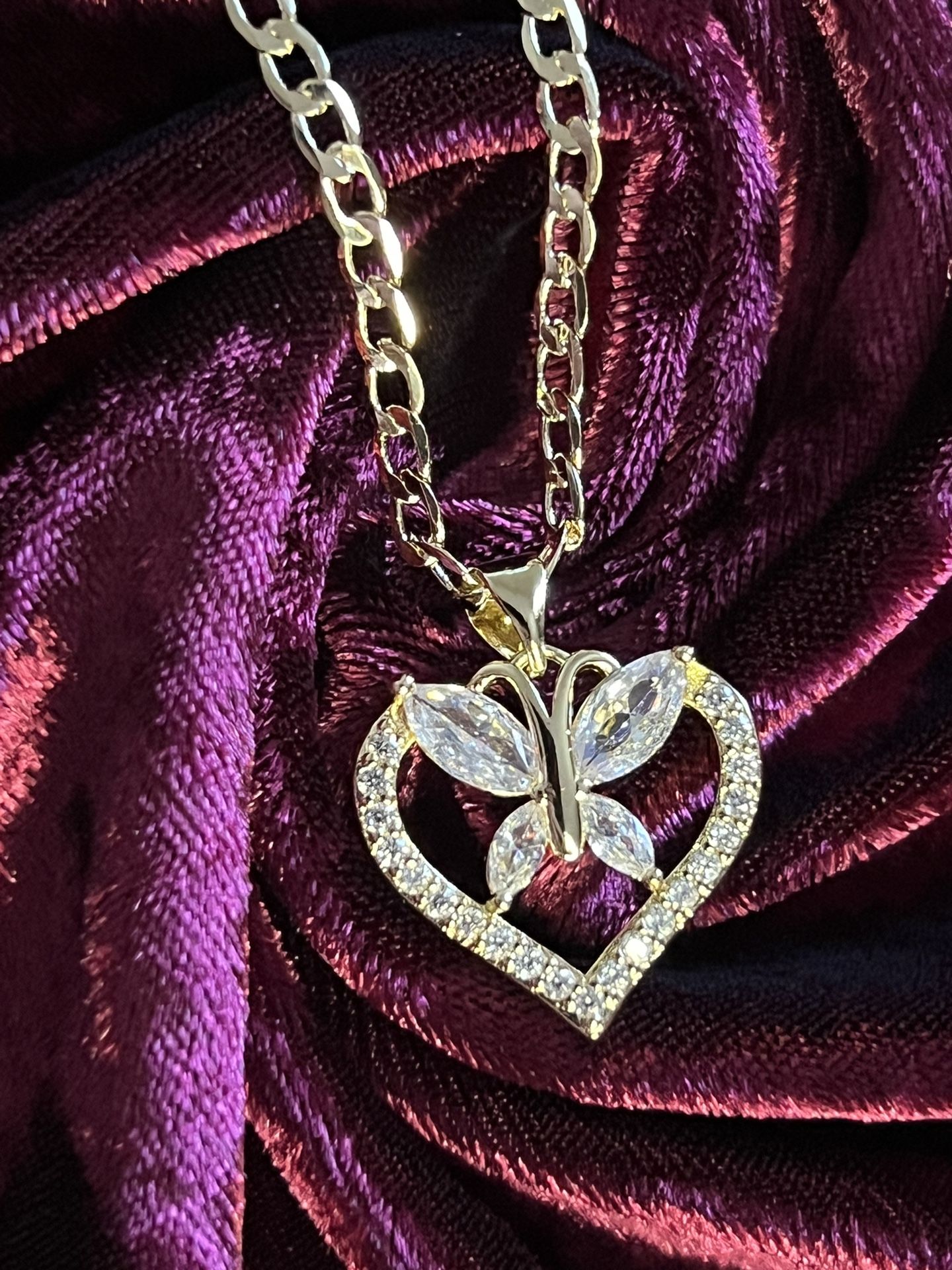 Heart with Butterfly Necklace