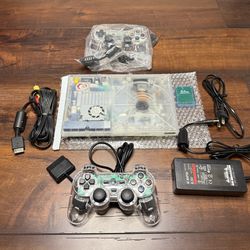 Sony PlayStation 2 Slim Console (SCPH-75001) Bundle – Custom Crystal Clear Shell