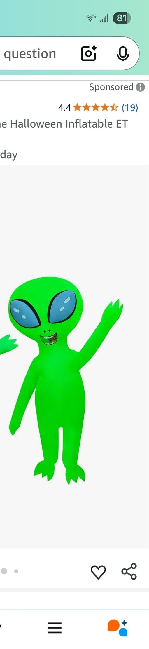 2 Pack Of Inflatable Alien Costumes Thisnis The Exact 2