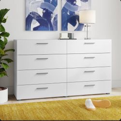 White 8-Drawer Double Dresser
