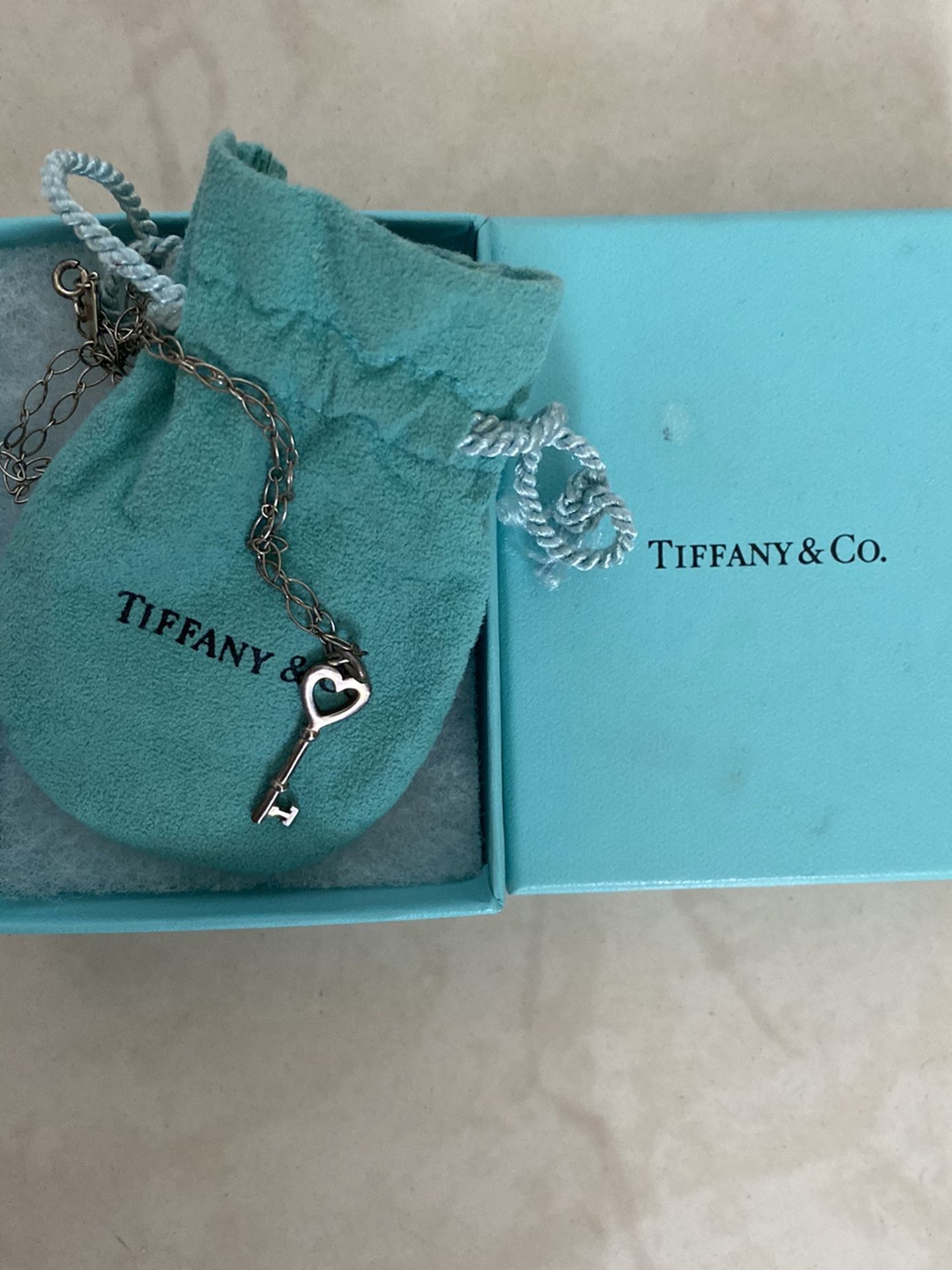 Tiffany & Co. Necklace W/ Small Heart Key Pendant