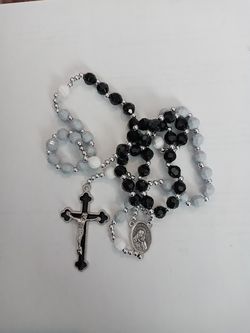 NFL Colored Beaded Rosary - RAIDERS