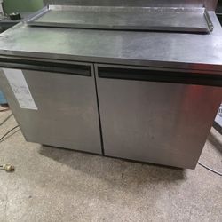 Deerfield 42 Cubic Feet Stainless Steel Commercial Service Table Cooler Refrigerator 