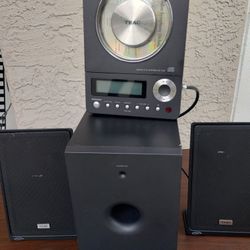 Teac CD System With Subwoofer & Speakes