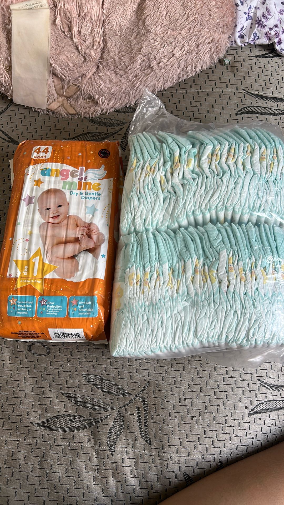 Size 1 Diapers, Pampers & Angel Of Mine