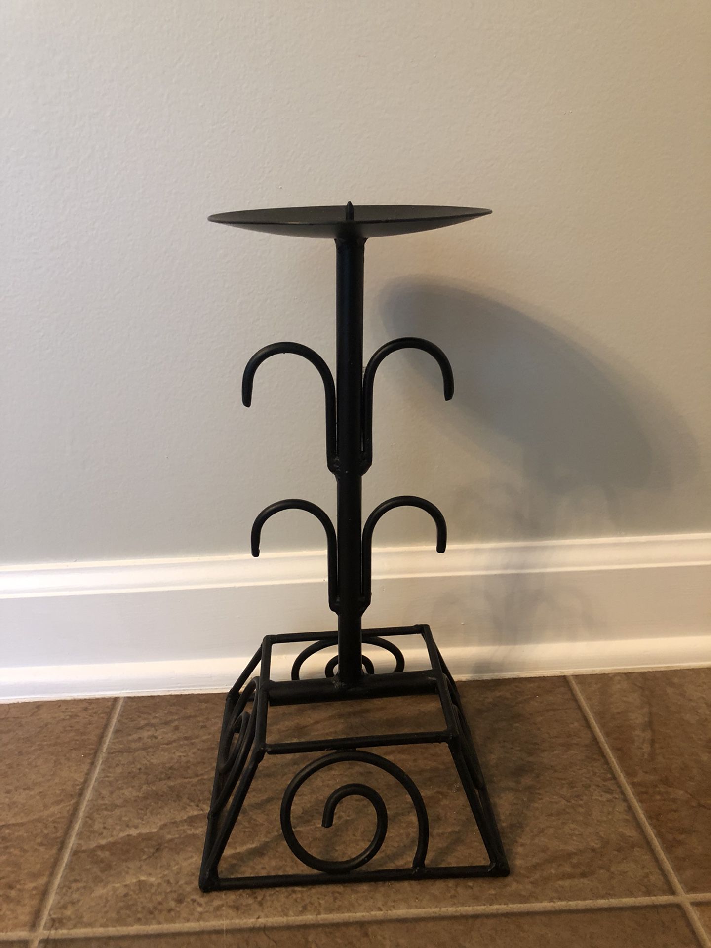 Black Candlestick with Square Base