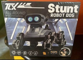 New Stunt Robot Dog Music & Lightning with remote silver