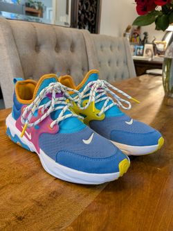 Nike React Presto GS Kids Blue Yellow Pink Sneakers CK4002-400 Size 4.5Y