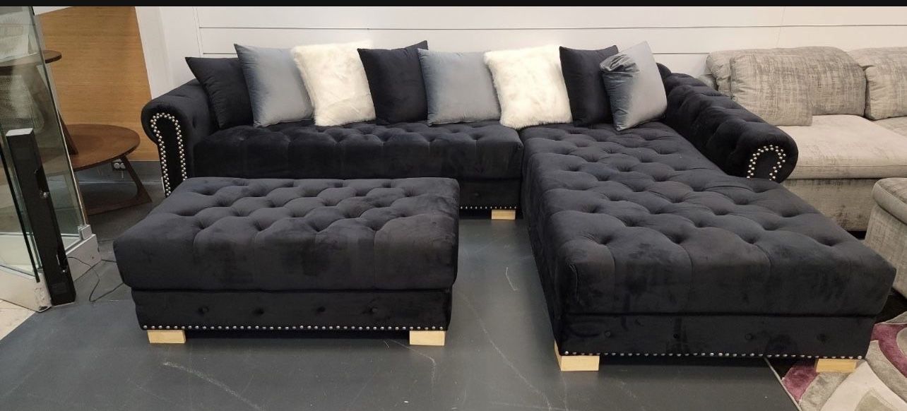 COMFY NEW SOFIA SECTIONAL SOFA AND OTTOMAN SET ON SALE ONLY $799. IN STOCK SAME DAY DELIVERY π EASY FINANCING