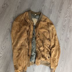 Brown Suede Bomber Jacket