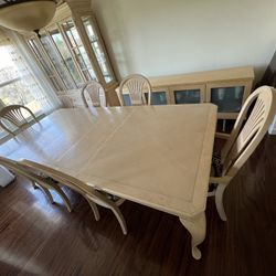 Dining Room Table And Hutch. Also Side Board