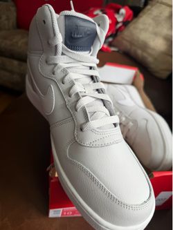 Nike Ebernon Mid Triple White Men’s Size 10 – Brand New (No Box Lid)