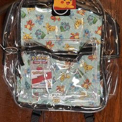 Pokémon Clear Backpack With Removable Sleeve with Pokémon Card Pack New