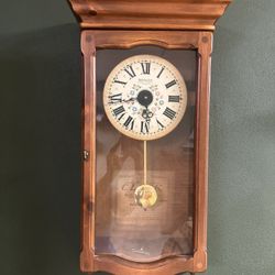 New England Clock Company Eight-Day Spring Wound Pendulum Wall Clock
