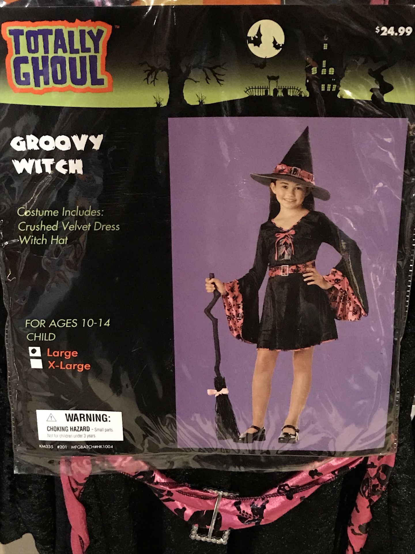 Groovy Witch Large Girls Halloween Costume Ages 10-14. Brand New