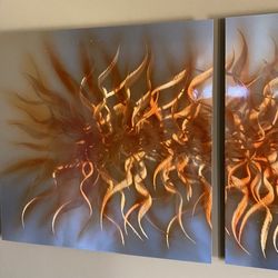 3 Piece Abstract Art on Metal 24"x24"