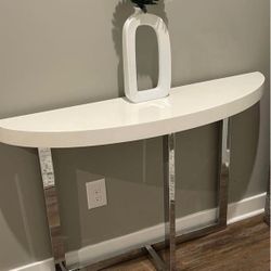 Modern Console Table White Chrome 