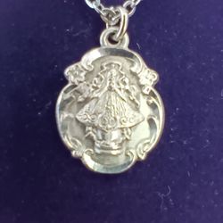 Sterling Silver Virgin San Juan De Los Lagos Necklace
