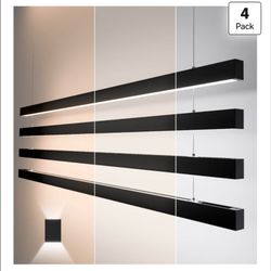 8FT (4 pack)LED Linear Light,100/90/80/70/60W Up and Down Light,3000/4000/5000K CCT Commercial And Residential Linear Lights Fixture for Office,Pendan