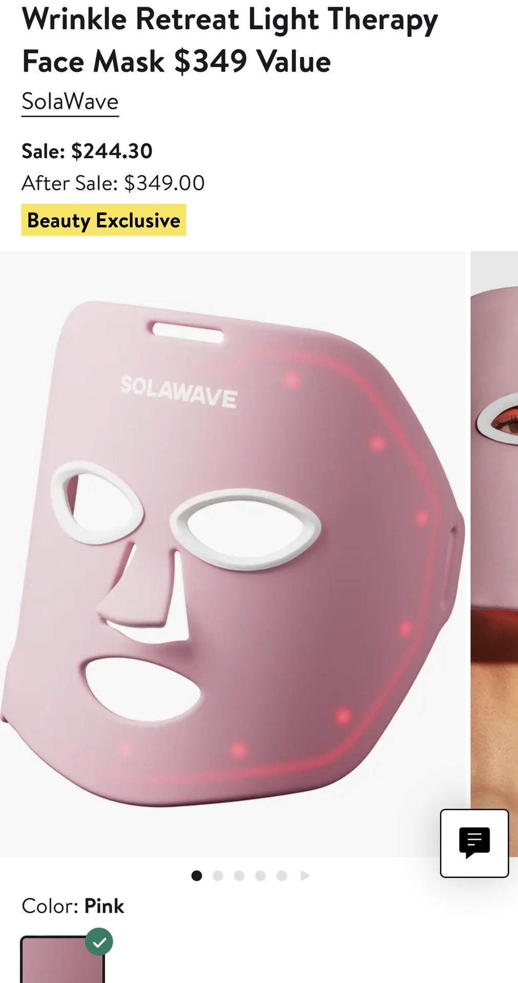 Solawave Wrinkle Retreat Face Mask