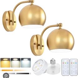Set of 2 Gold Wall Sconces E26 Industrial Vintage Boho Adjustable Wall Lights