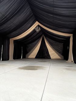 Black Chiffon Tent Draping