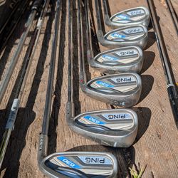 6) Ping G30 golf clubs black dot & red dot club iron set see description